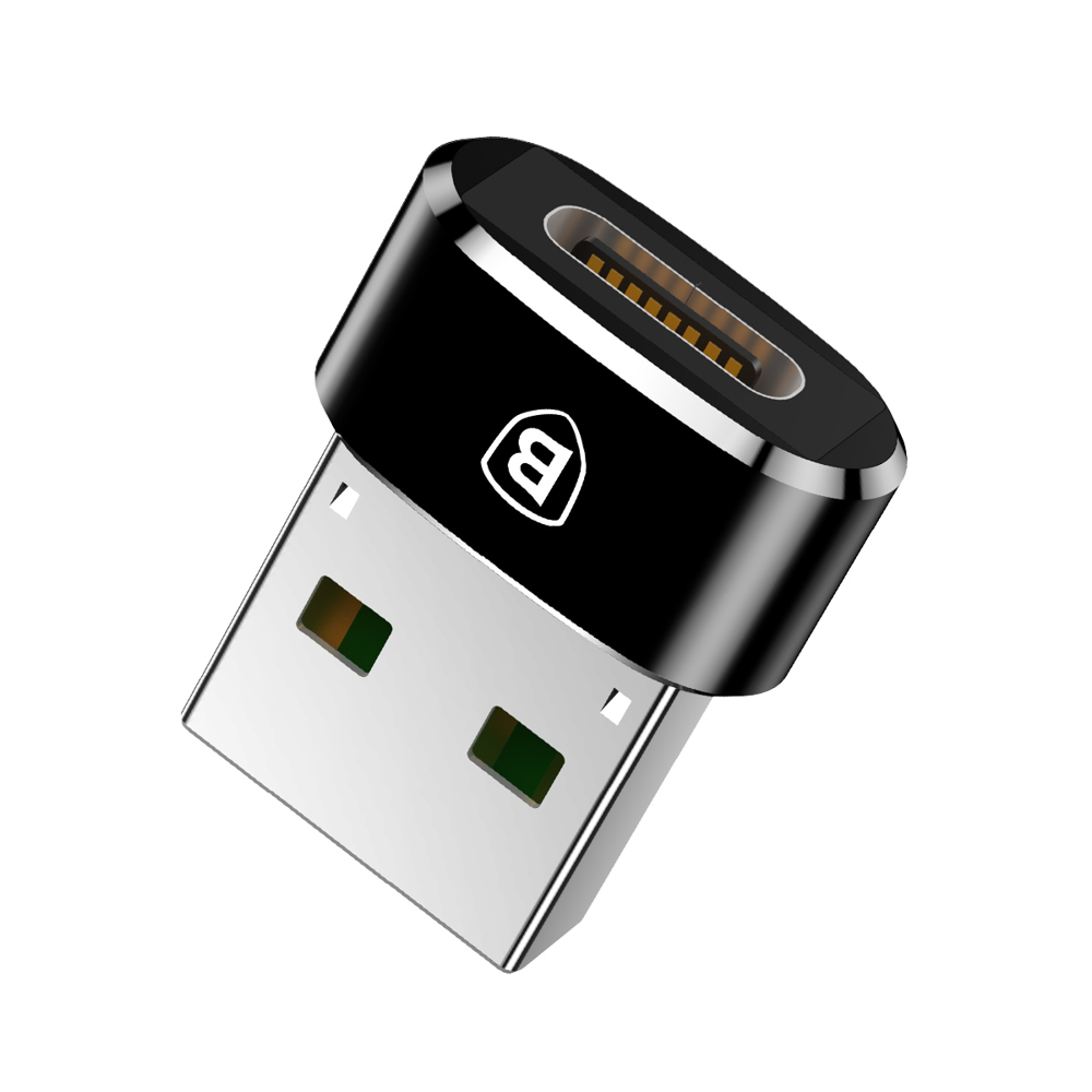 Переходник Baseus USB Male To Type-C Female Adapter Converter (CAAOTG-01) чёрный