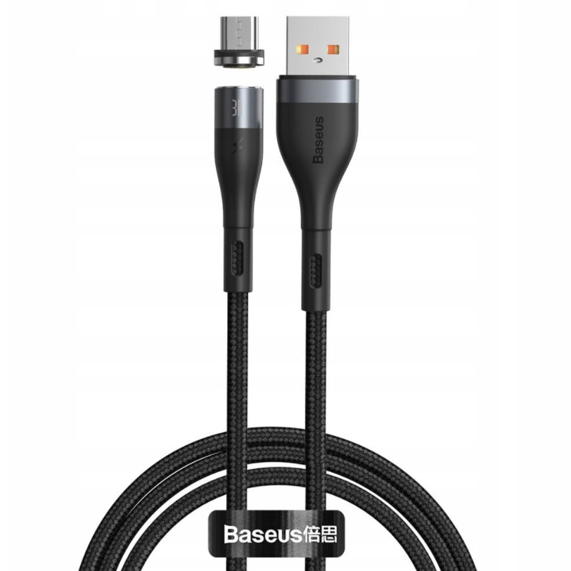 Кабель Baseus Zinc Magnetic Safe Fast Charging Data Cable USB to Micro 2.1A 1m (CAMXC-KG1)