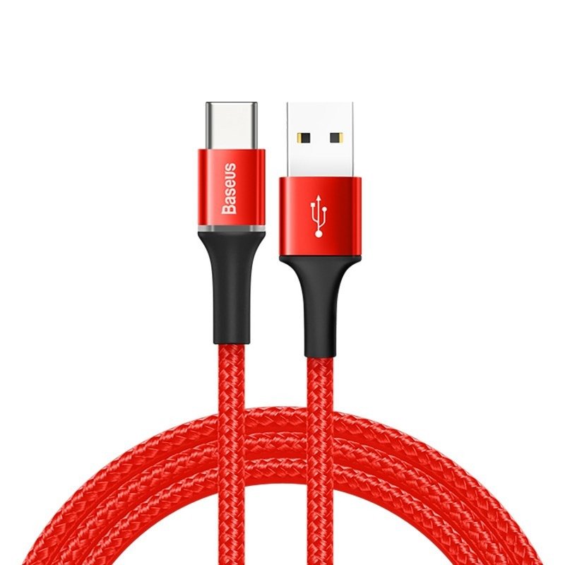 Кабель Baseus Halo Data Cable USB For Type-C 3A 1м красный